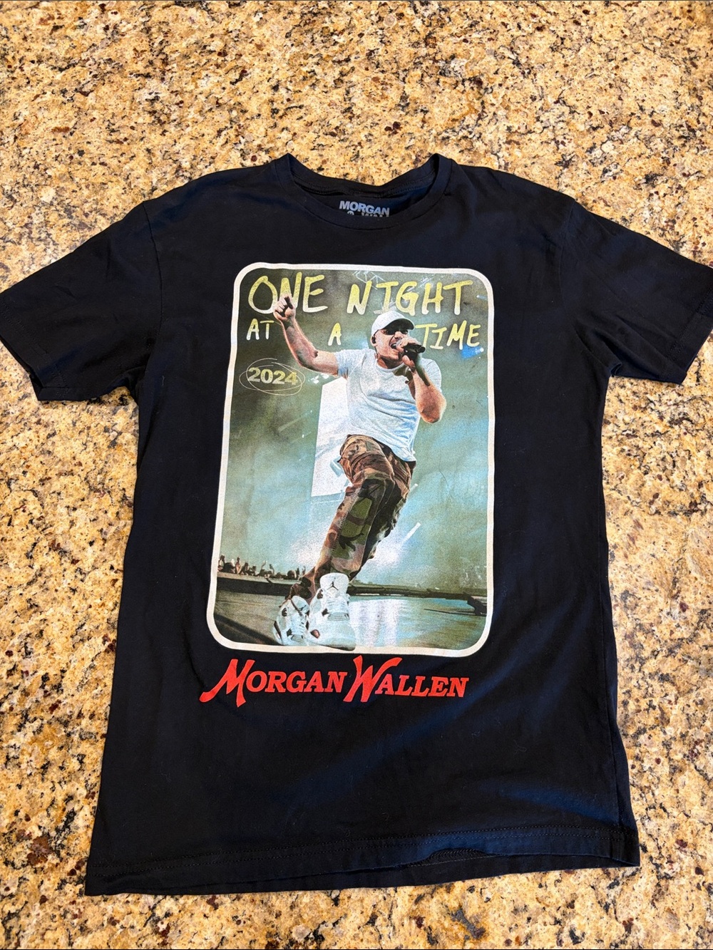 Morgan Wallen Black Graphic Short-Sleeve Tour Tee - One Night at a Time 2024
